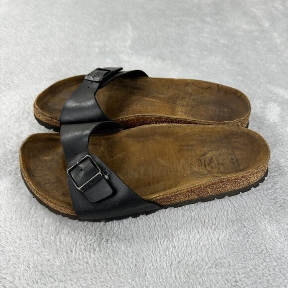 Birkenstock Madrid Black Leather Sandals Women’s Size 40 EU - Picture 4 of 12